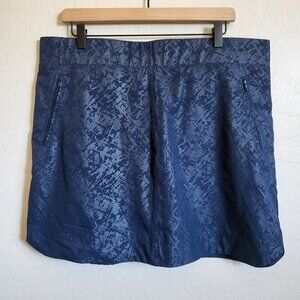 Orvis Embossed Pull-On Travel Skort Hiking Golf Tennis Shattered Glass Blue XL